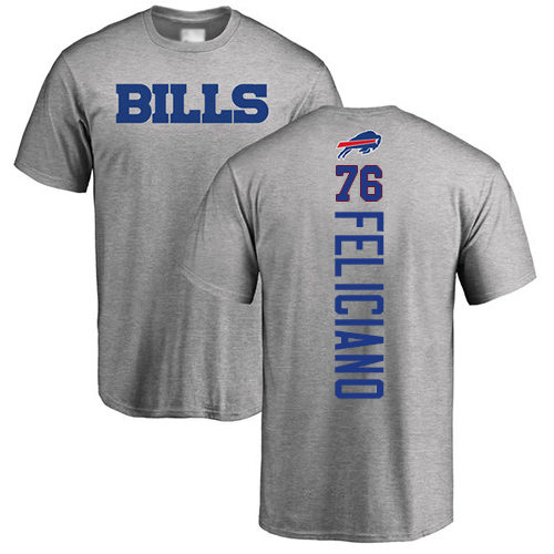 Men NFL Buffalo Bills #76 Jon Feliciano Ash Backer T Shirt->buffalo bills->NFL Jersey